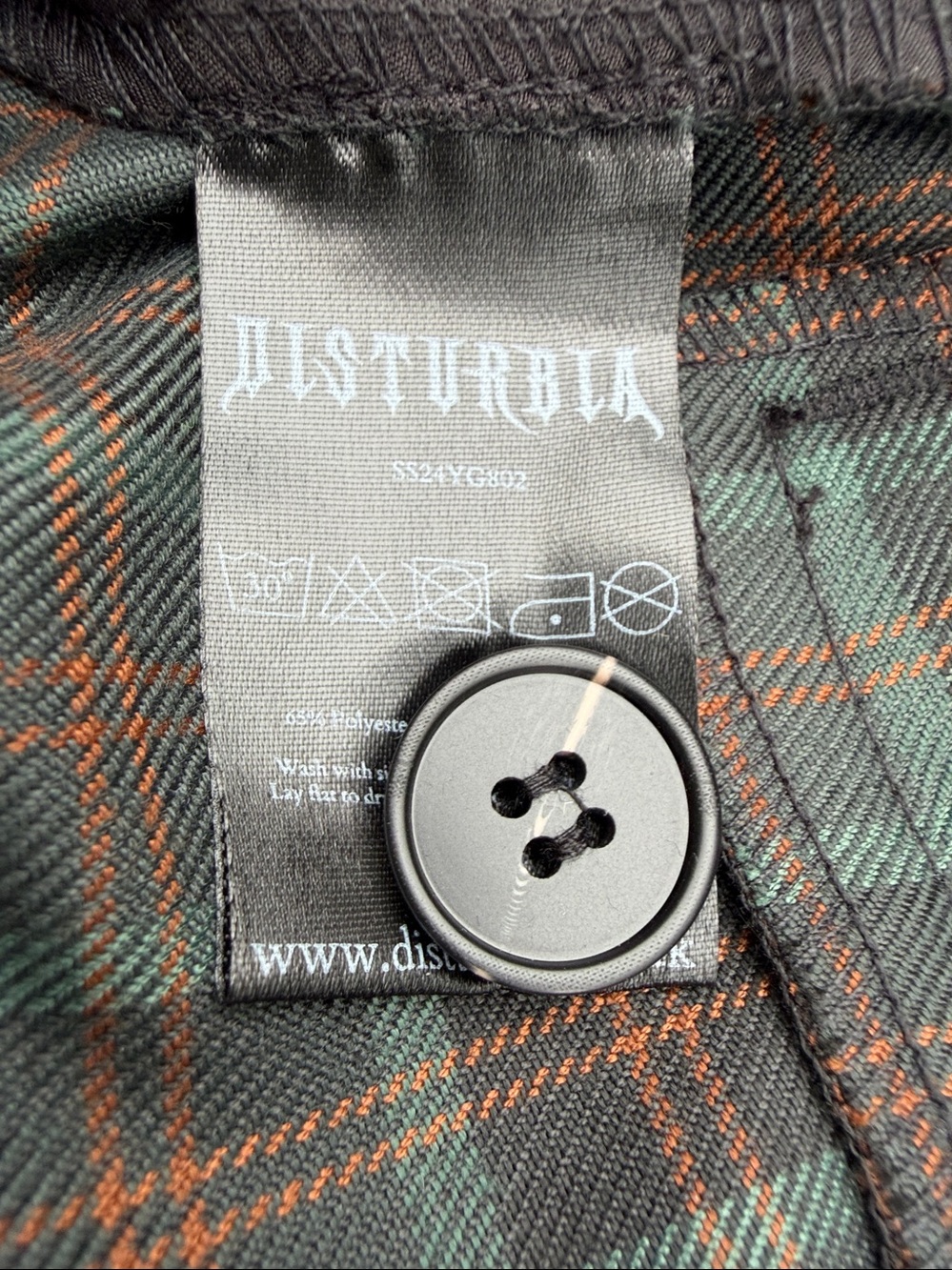 DISTURBIA Nightingale Split Tapered Trousers Green Plaid Size US 10 NEW NWT - Picture 7 of 12
